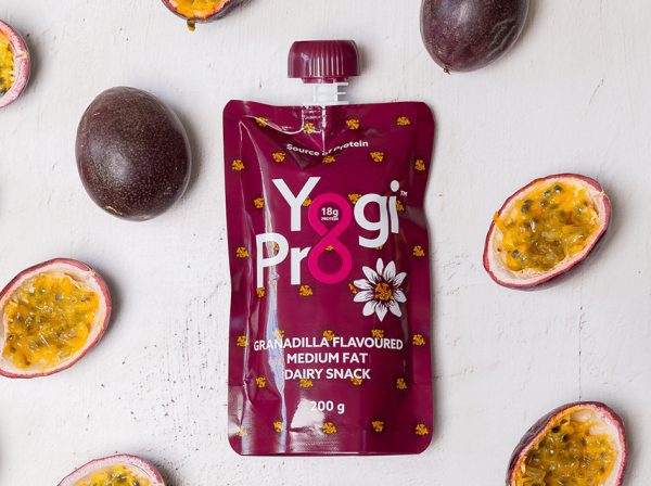 This image features our granadilla high protein dairy snack pouch.