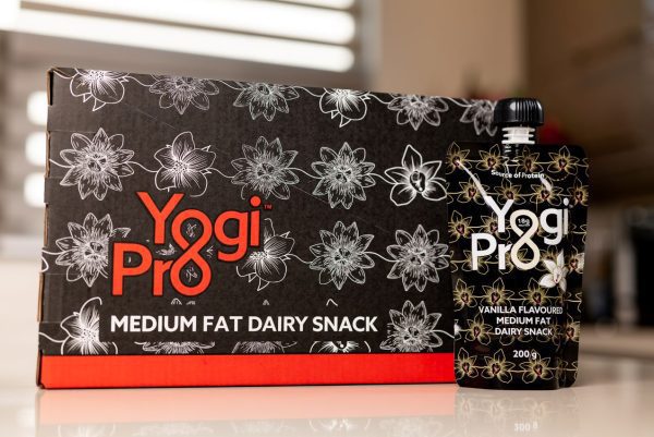 This image shows a case of our vanilla high protein dairy snack.