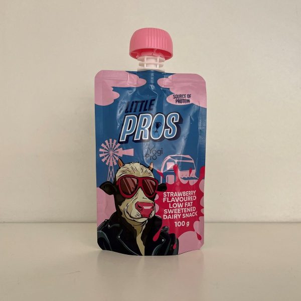 Strawberry Front Little Pros Strawberry Protein Dairy Snack
